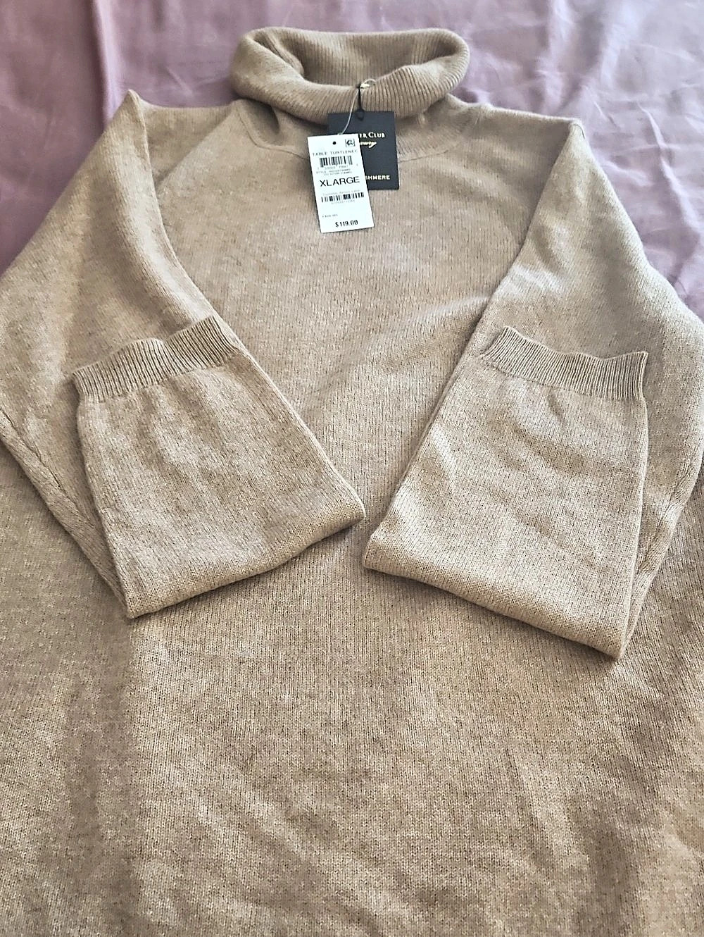 Table Turtleneck Cowl Neck Cashmere Silk Sweater XL NWT